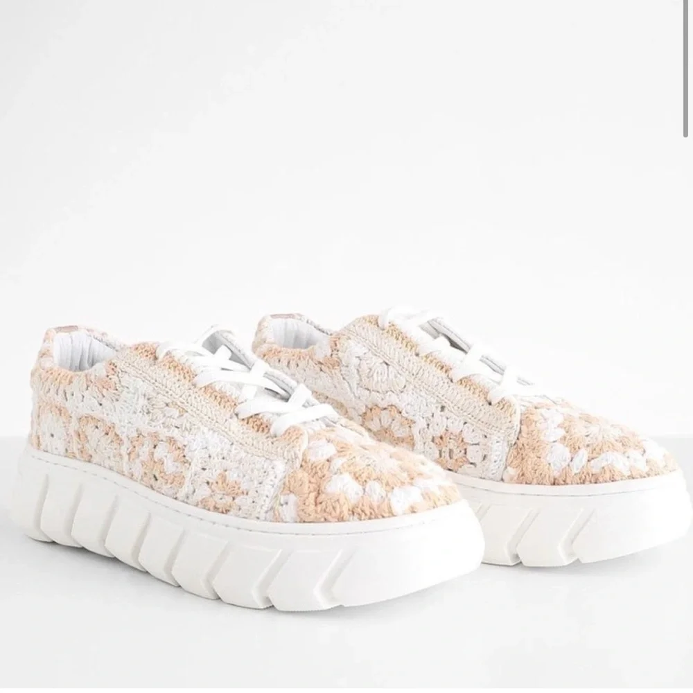 NWT Free People Catch Me If You Can Crochet Sneakers in Cream -Various sizes - Picture 5 of 9